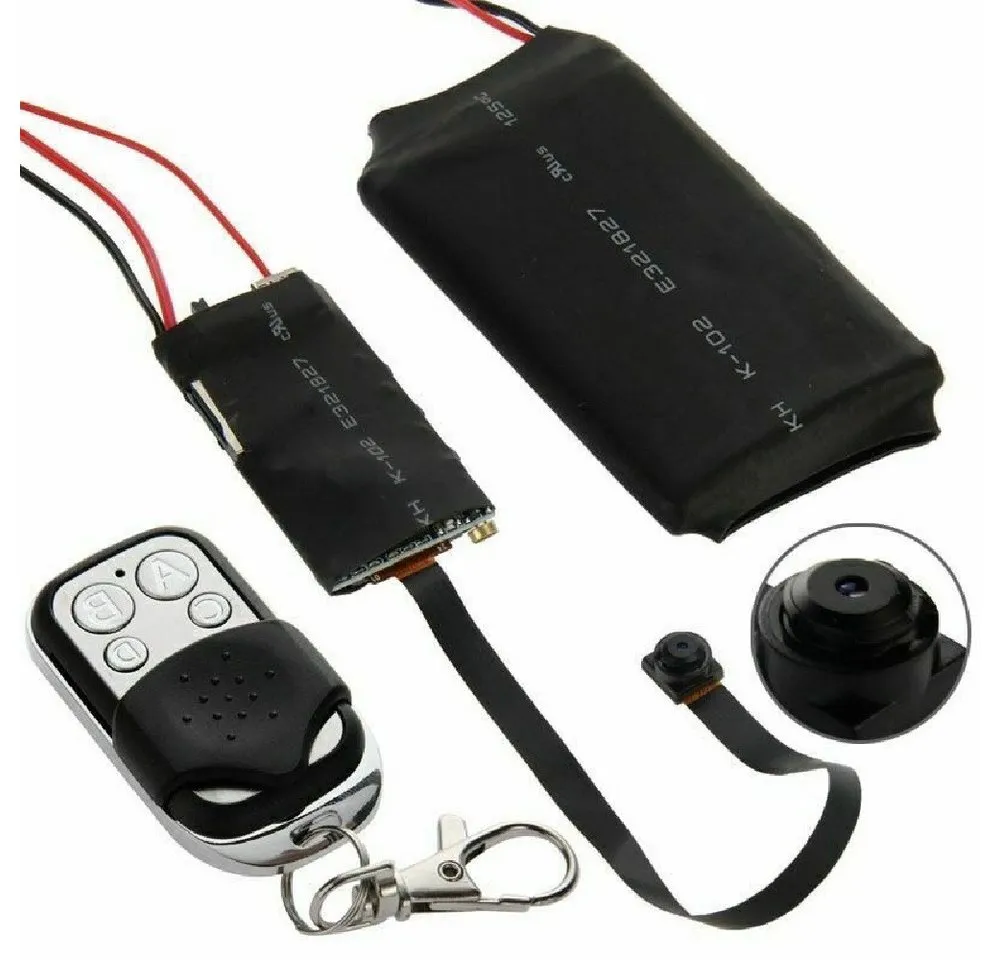 SpionProfi Überwachungskamera 32GB Mini Kamera Video Ton Aufnahme Einbau Drohne Knopf Haus Cam (1-tlg., Mini Knopf Versteckte Kamera Spycam für Drohne, Auto, Nistkasten uvm)