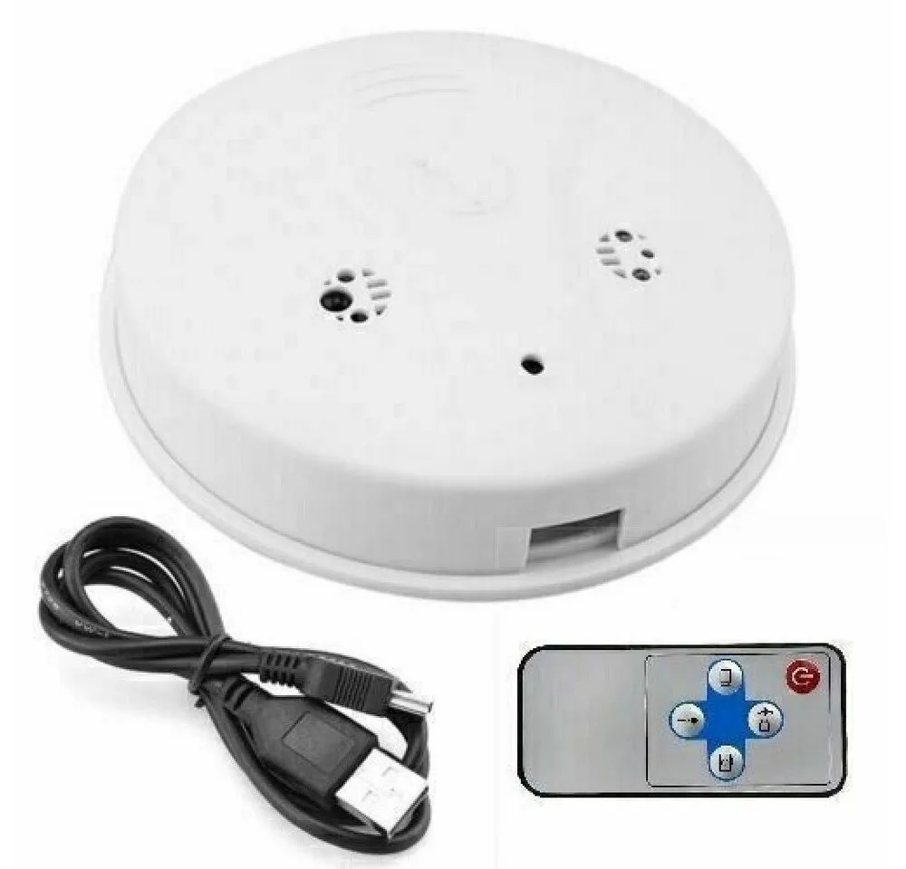 SpionProfi Überwachungskamera 32GB Rauchmelder Kamera FULLHD Mini Cam Video Ton Aufnahme Haus Zimmer (Innenbereich, 1-tlg., Rauchmelder mit versteckte Spycam Spion Mini Kamera)