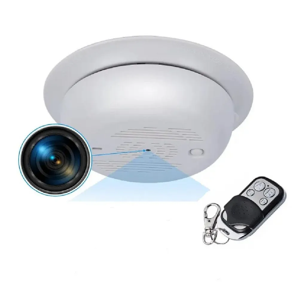 SpionProfi Überwachungskamera 32GB Rauchmelder Kamera HD Mini Überwachungskamera Video Ton Aufnahme (Innenbereich, 1-tlg., 32GB Rauchmelder mit versteckte Mini Spycam Kamera)