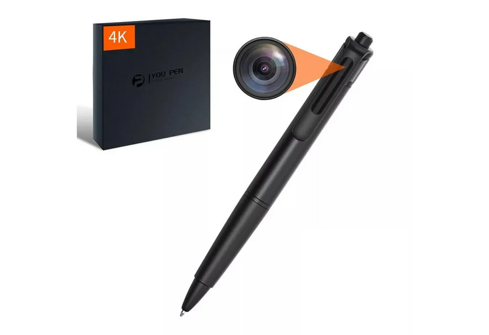 SpionProfi Überwachungskamera 4k Kugelschreiber Kamera Stift Spion Video Ton Bild Aufnahme (1-tlg., Echter Kugelschreiber mit versteckte 4k Kamera)