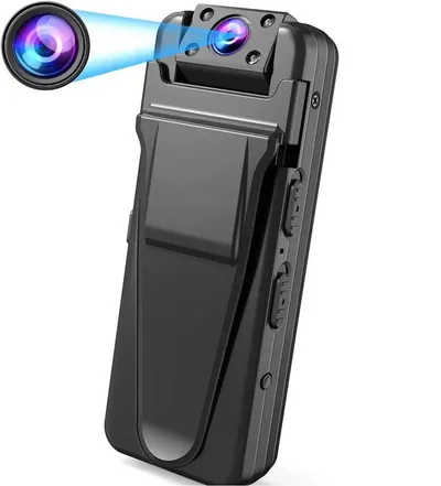 SpionProfi Überwachungskamera Full HD Mini Kamera BodyCam Tragbare Video Überwachungskamera (Innenbereich, Außenbereich, 1-tlg., Mini versteckte Kamera Video Tragbare Bodycam Auto Haus Überwachung)