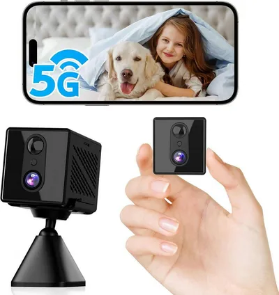 SpionProfi Überwachungskamera Wifi Mini Kamera Video 5G Wlan IP Nachtsicht Bewegungsmelder (1-tlg., 4K Mini Wlan Wifi Kamera mit kostenloser Live App)