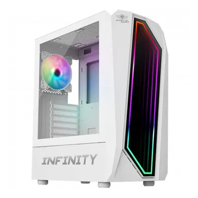 Spirit Of Gamer Boitier Moyen Tour Atx Infinity RGB Avec Panneaux Vitrés (Blanc)