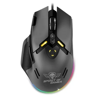 Ratón Spirit of Gamer S-EM60BK Kabelgebunden 20000 DPI Schwarz RGB 9 Tasten