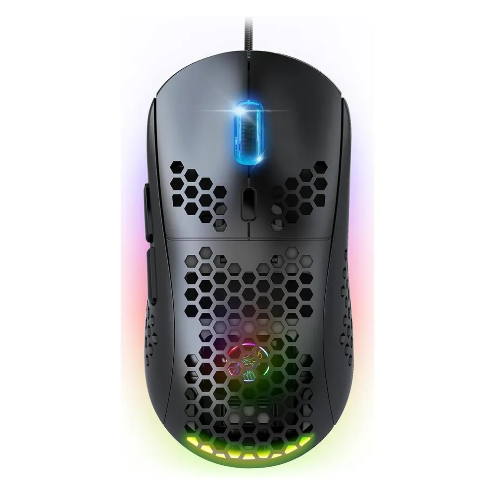 Ratón Spirit of Gamer PRO-M4 DARK USB cableado 12800 DPI negro RGB 6 botones