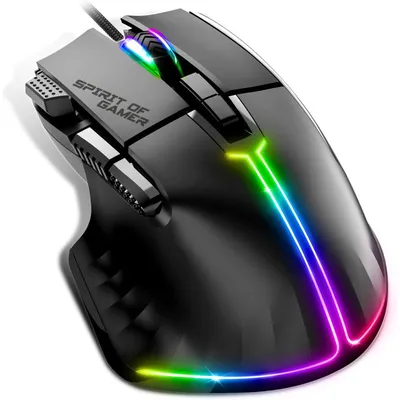 Spirit of Gamer Pro M5 RGB Gaming-Maus 12800DPI Schwarz