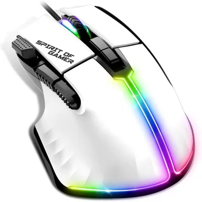 Spirit of Gamer Pro M5 RGB Gaming-Maus 12800DPI Weiß