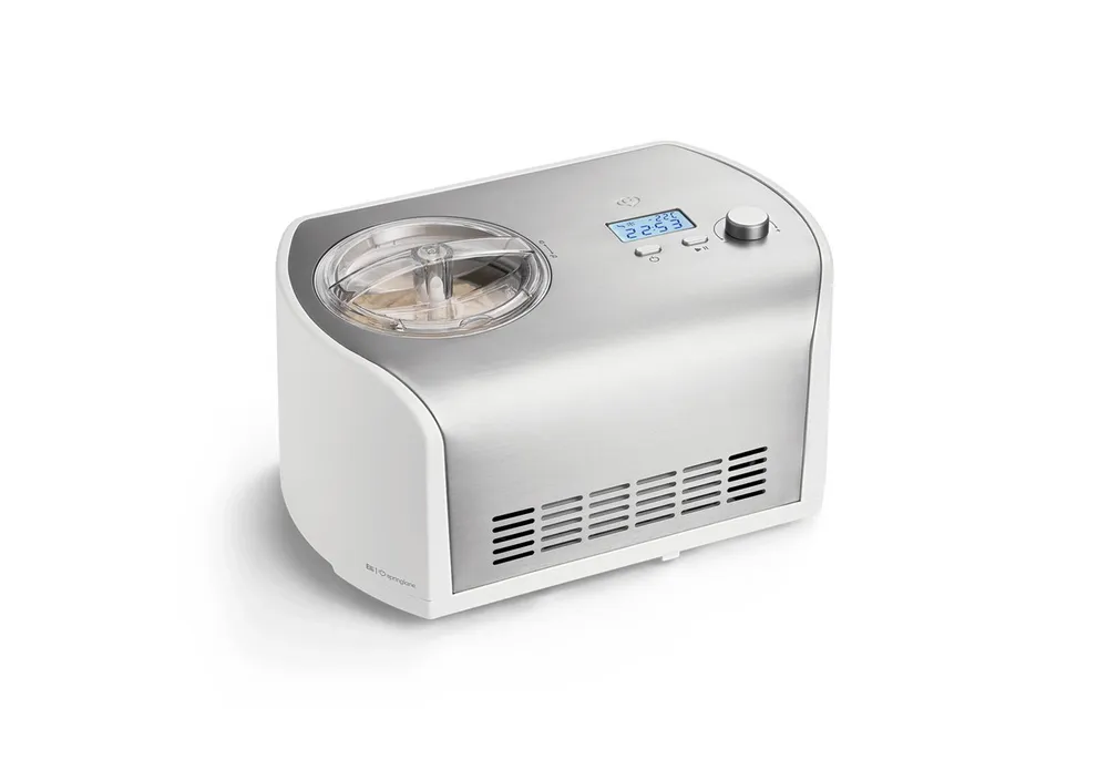 Springlane Eismaschine Elli selbstkühlend - Kompressor & LCD-Display, 1,20 l, 135,00 W, Eiscreme in 45 Min - Eiscrememaschine aus Edelstahl