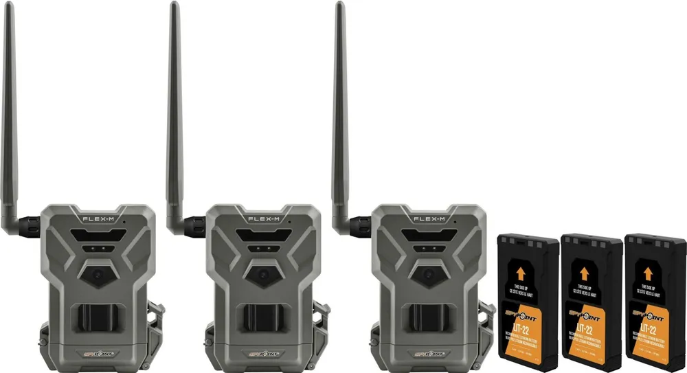 SPYPOINT FLEX-M Wildkamera 3er Pack + 3 LIT22 Akkus
