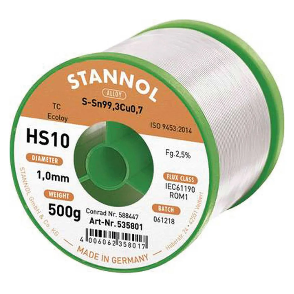 Stannol Bleifreier Lötdraht Sn99Cu0.7 (Lötzinn)