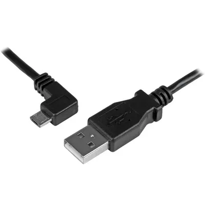 USB-Kabel Startech USBAUB2MLA 2m Micro-USB B abgewinkelt Schwarz High Power