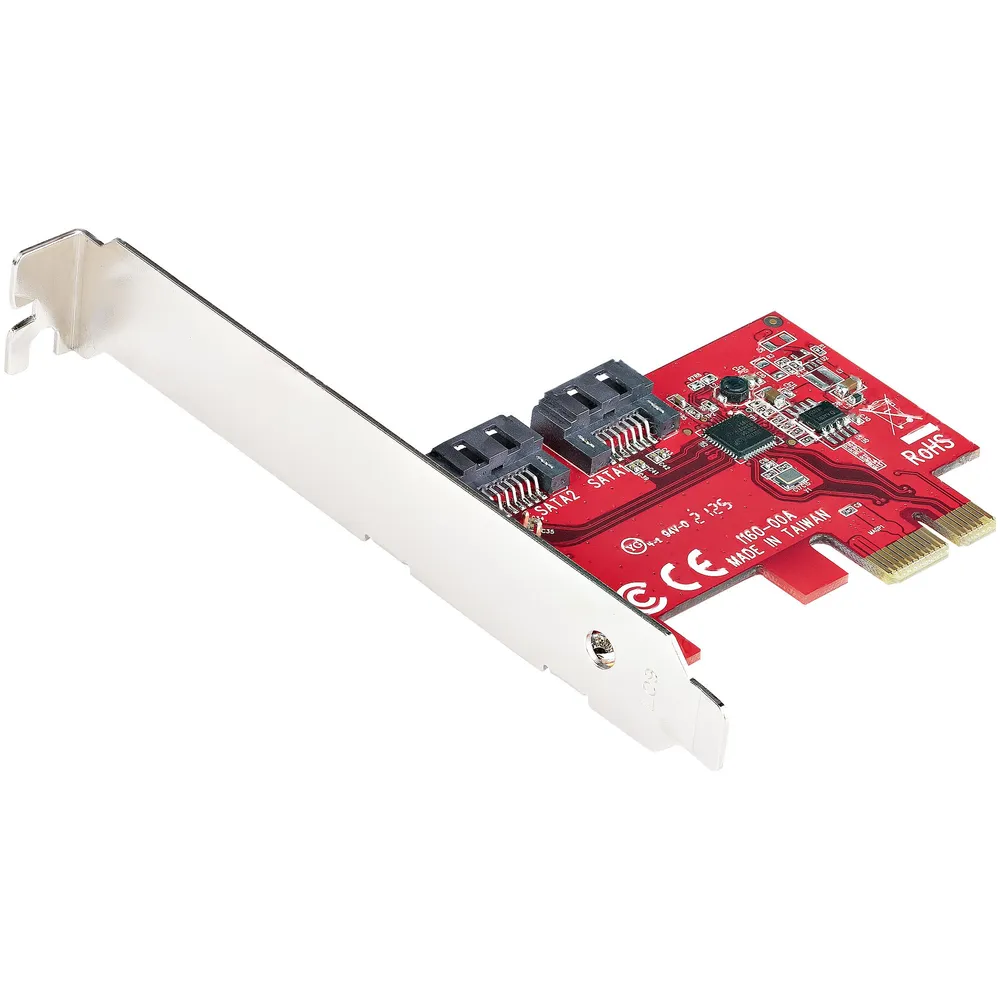 SATA III Controller Startech PCIe 2 Ports 6Gbps ASM1161 Low Profile Red Non-RAID