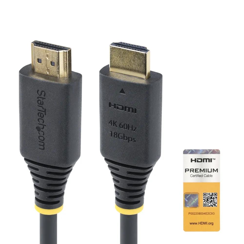 1m Premium Certified HDMI Kabel 4K60 mit Ethernet, HDMI 2.0, Schwarz