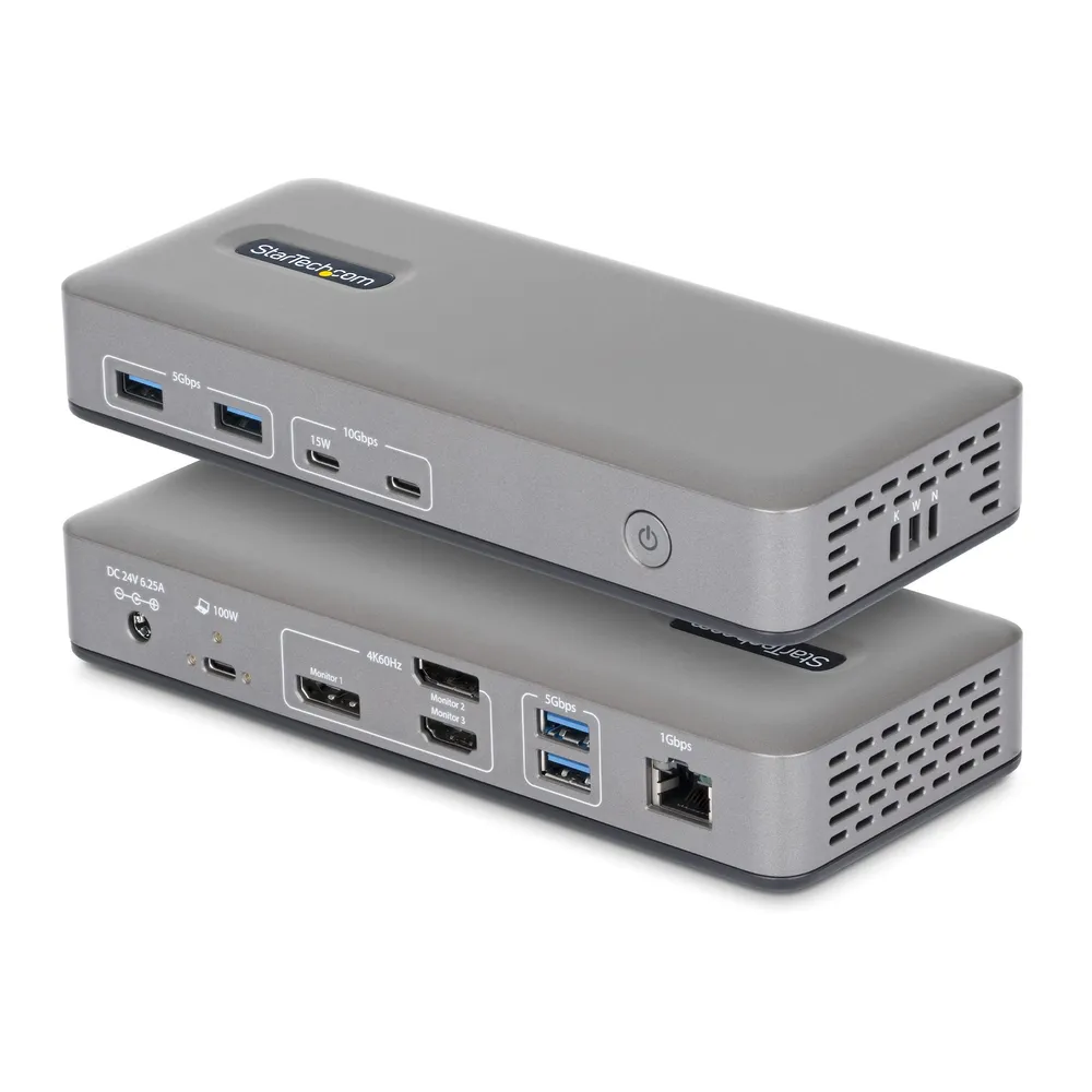 Laptop-Station StarTech.com 199UE-USBC-DOCK Dreifach-Display 4K60Hz Ethernet 1GbE