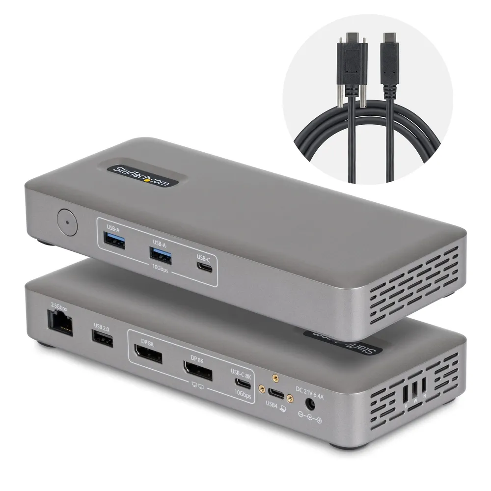 Laptop-Station StarTech.com 208UE-USB4-DOCK USB4 10 Gbit/s 8K Ultra HD