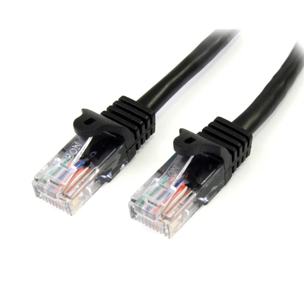 Netzwerkkabel StarTech 45PAT2MBK Cat5e RJ45 2m Schwarz Snagless PoE Goldkontakte