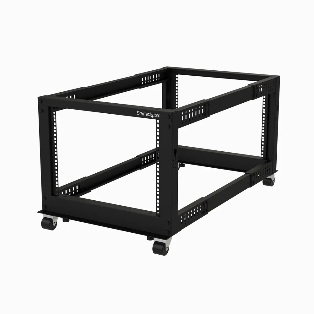StarTech.com 4POSTRACK8U Rack 8U Freistehendes Gestell Schwarz