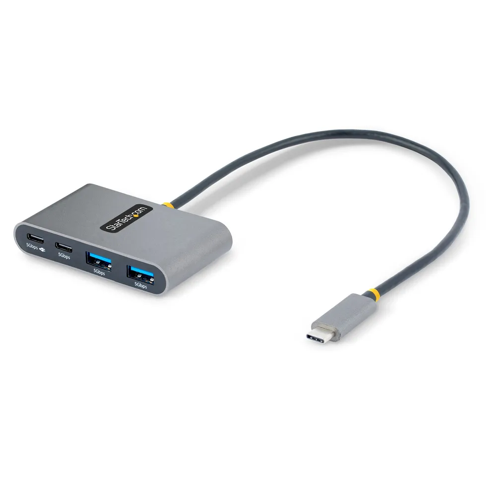 StarTech.com Hub USB-C 4 Ports 5Gbps Power Delivery 100W Grau Kunststoff 0,3m Kabel