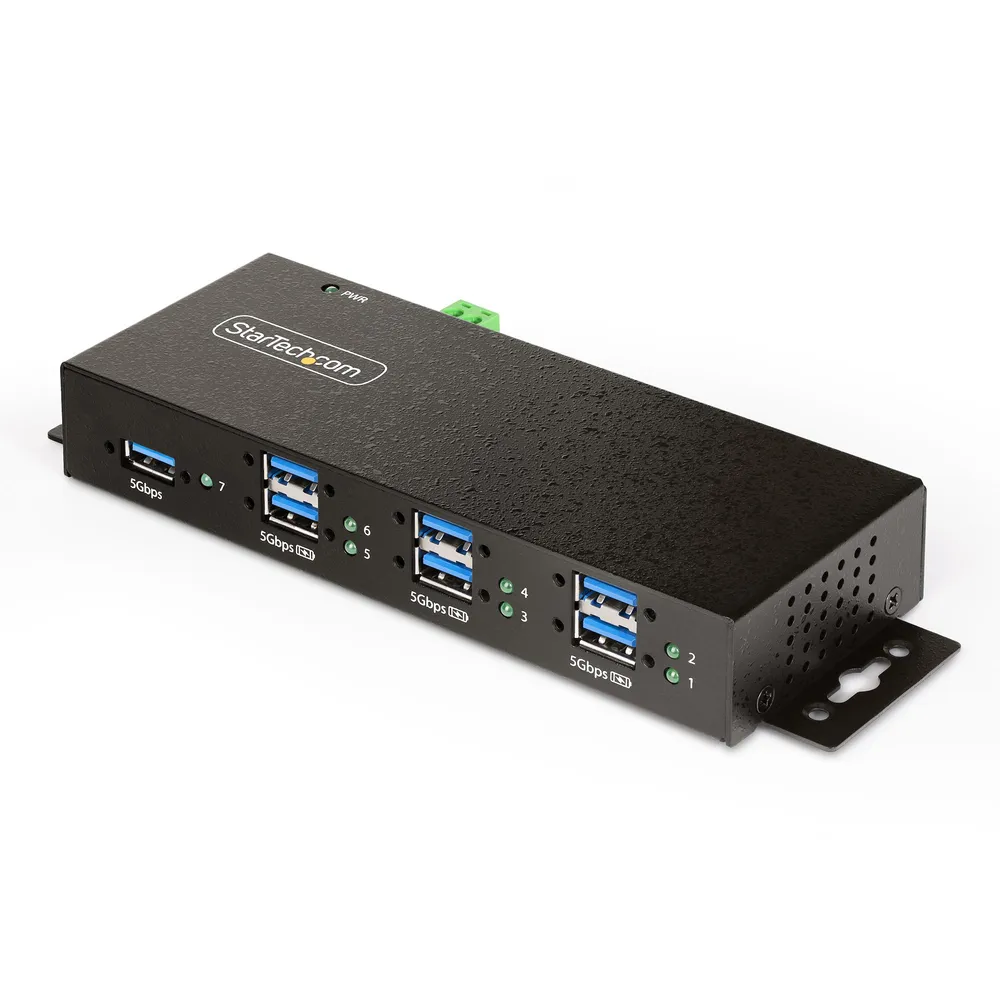 USB-Hub StarTech 7-Port USB 3.2 Gen 1 Metall ESD-Schutz DIN-Schiene
