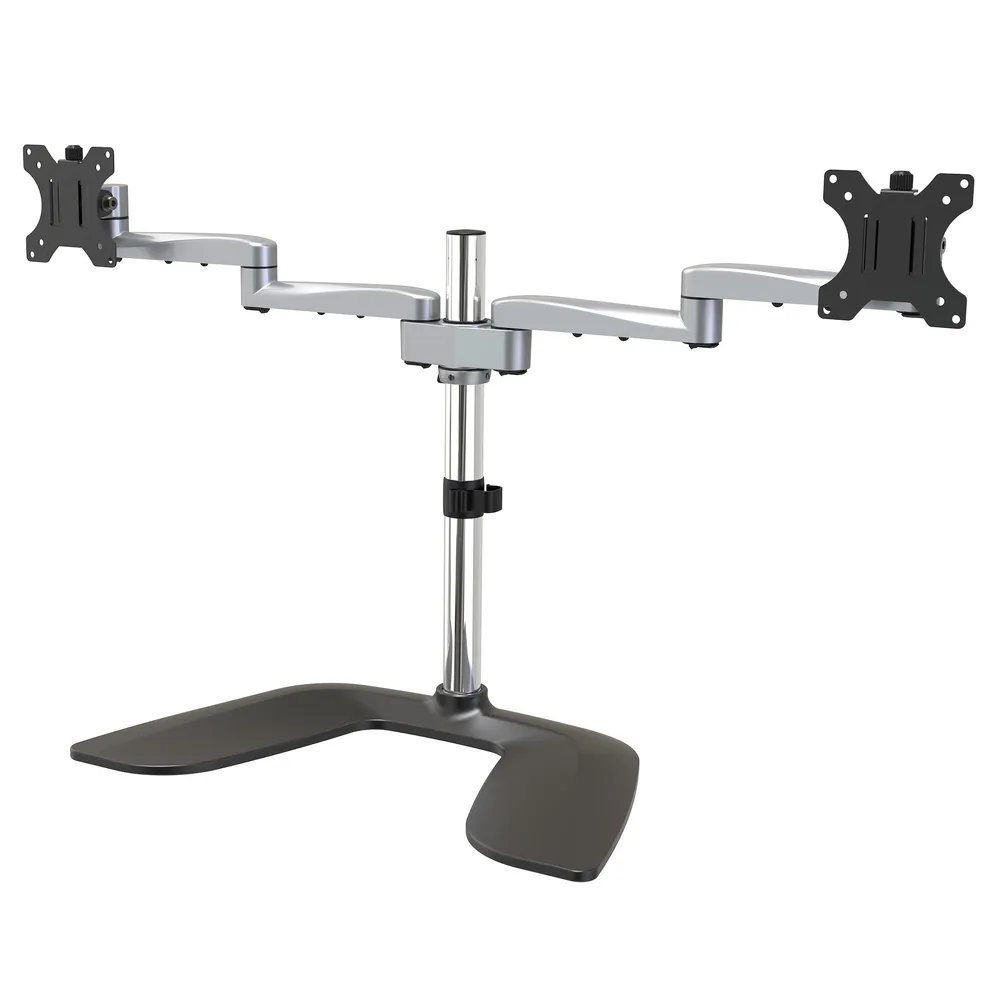 StarTech.com ARMDUALSS Flachbildschirm-Tischhalterung 81,3 cm (32") Schwarz, Silber Tisch/Bank