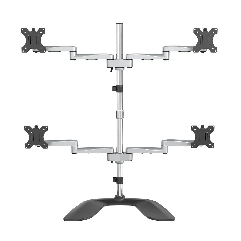 StarTech.com ARMQUADSS Flachbildschirm-Tischhalterung 81,3 cm (32") Schwarz, Silber Tisch/Bank