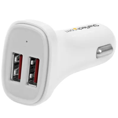 Auto-USB-Ladegerät Dual Port Startech 24W 4.8A Weiß Smart IC