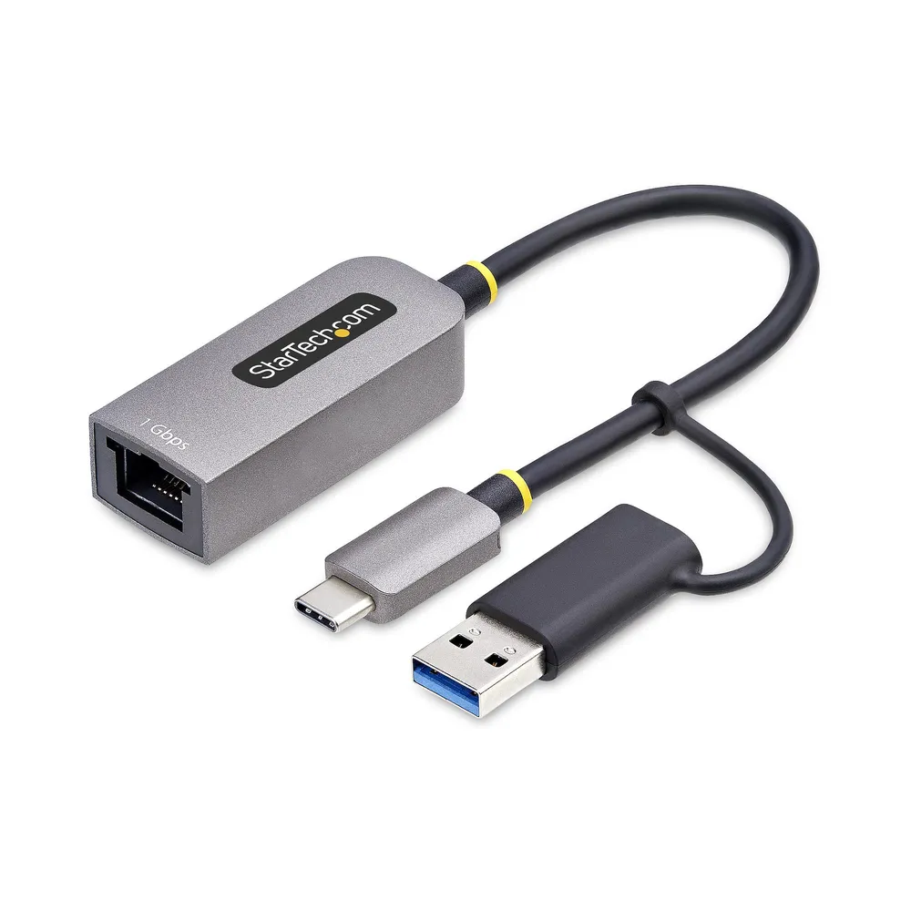 USB-C Ethernet Adapter Realtek RTL8153B 10/100/1000Mbps 5Gbps Grau USB Type-A/C