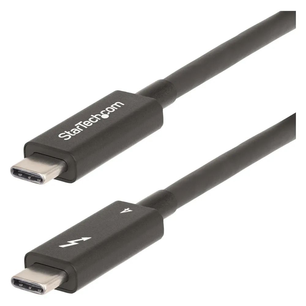 StarTech com A40G2MB-TB4-CABLE, Mâle, Mâle, 2 m, Noir, Nickel, 40 Gbit/s