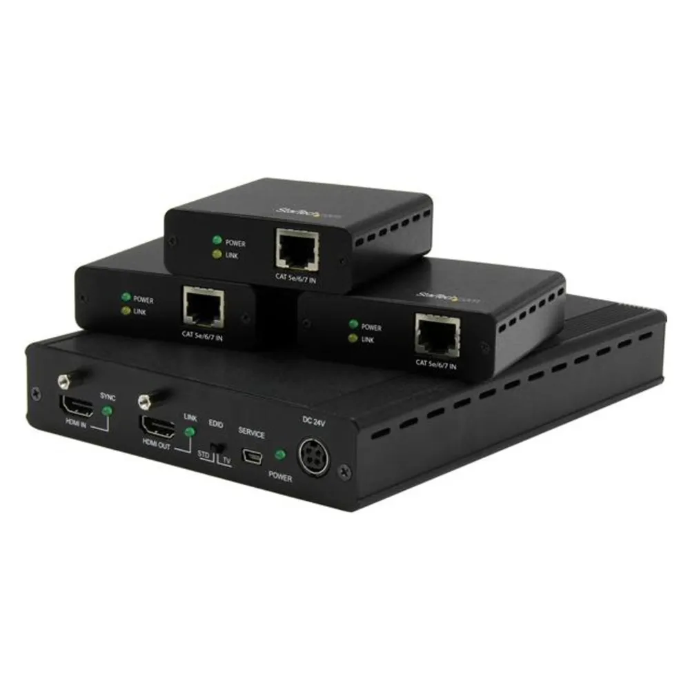 StarTech 3 Port HDBaseT Extender Kit mit 3 Empfängern - 1x3 HDMI über CAT5 Splitter - Bis zu 4K