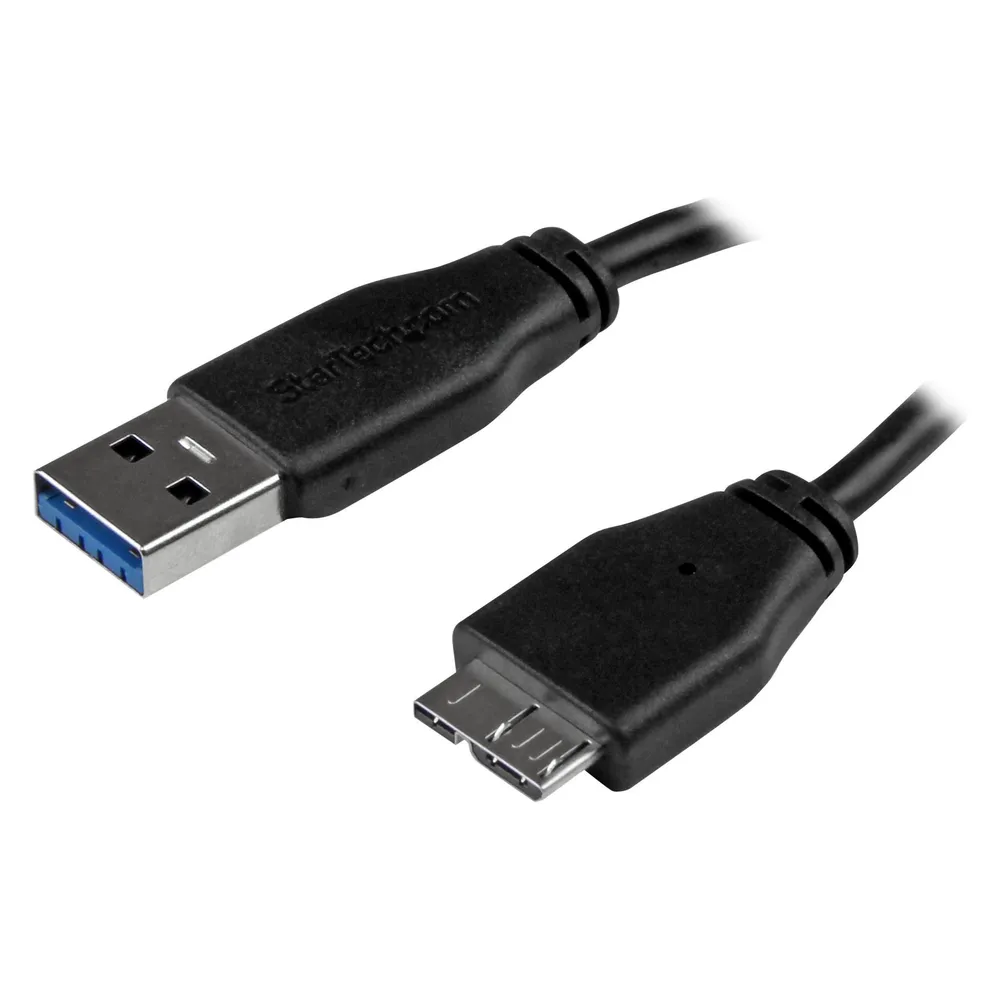 StarTech 15cm schlankes SuperSpeed USB 3.0 A auf Micro B Kabel - St/St - USB 3.0 Anschlusskabel - Schwarz