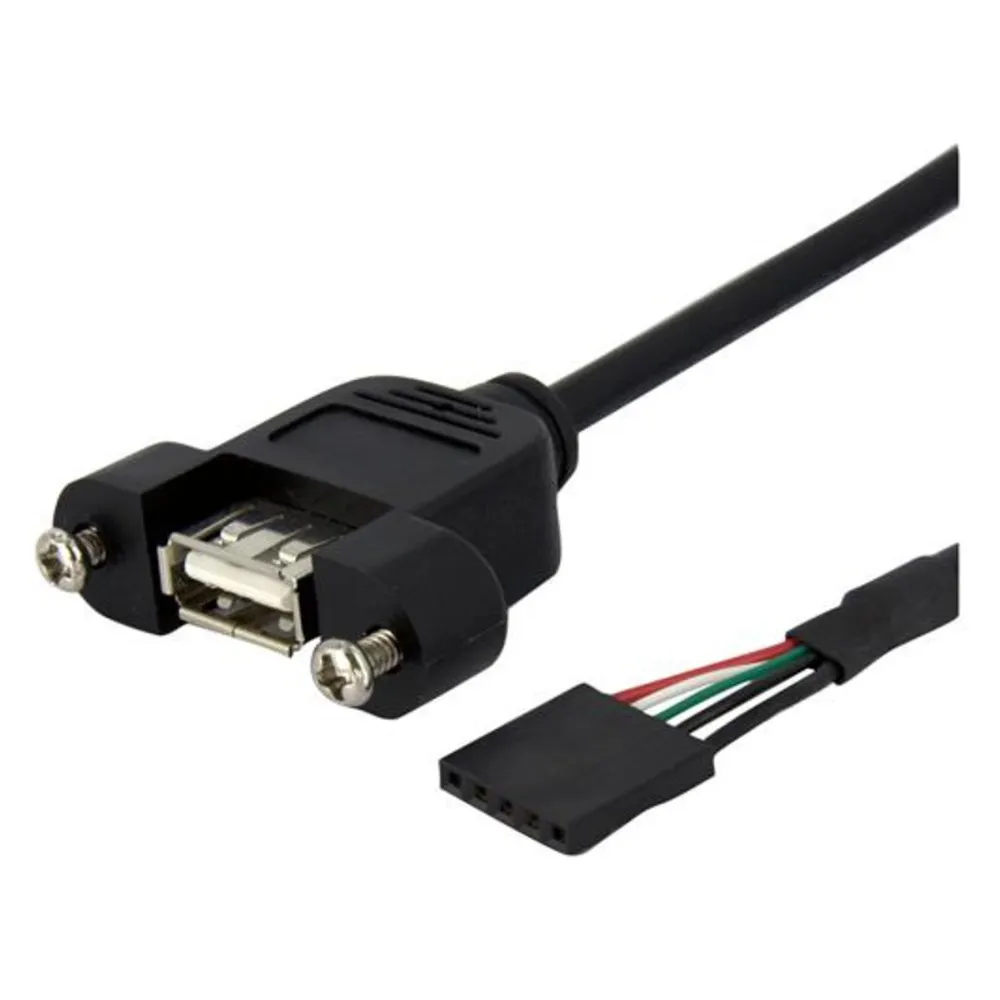 StarTech 90cm USB 2.0 Blendenmontage Kabel - USA A auf 5 pin Mainboard Pfostenstecker Buchse - Bu/Bu