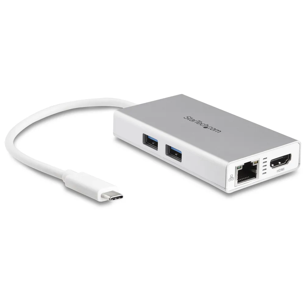 StarTech.com DKT30CHPDW laptop-dockingstation & portreplikator Kabelgebunden USB 3.2 Gen 1 (3.1 Gen 1) Type-C Silber, Weiß