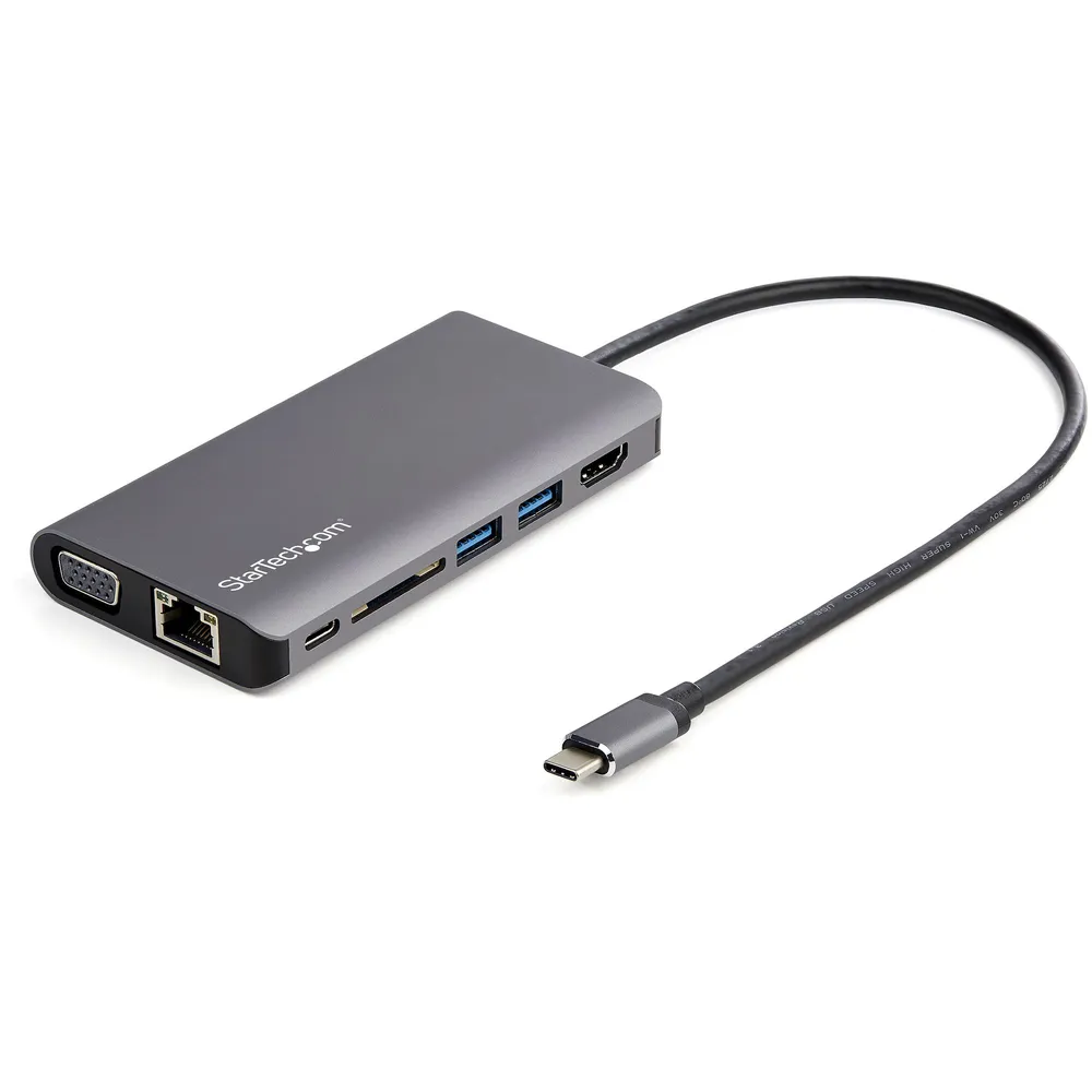 StarTech.com DKT30CHVAUSP laptop-dockingstation & portreplikator Kabelgebunden USB 3.2 Gen 1 (3.1 Gen 1) Type-C Schwarz, Grau