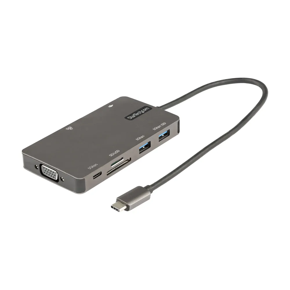 USB-C Multiport Adapter StarTech 4K HDMI VGA PD 100W USB 3.2 Gen 1 Hub USB-C Ethernet Grau
