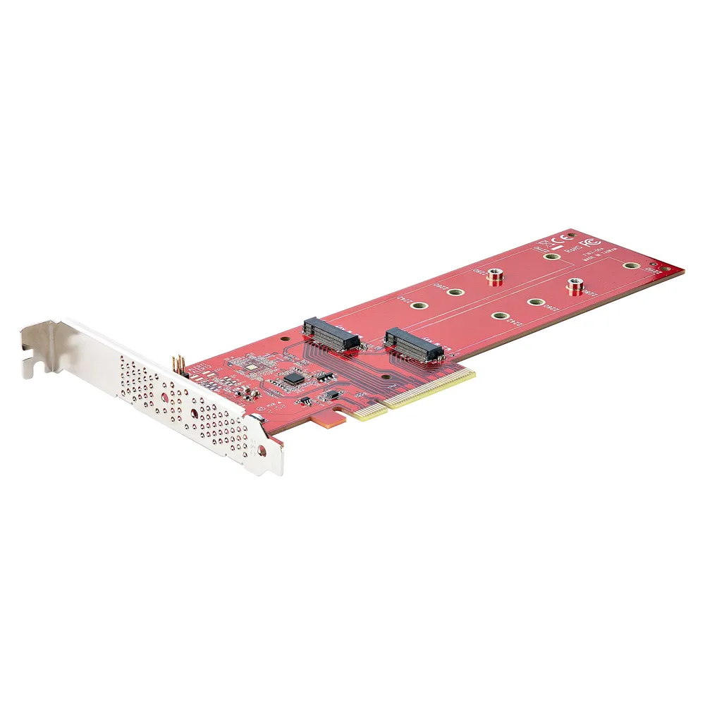 StarTech PCIe-Adapterkarte für 2 SSDs M.2 NVMe/AHCI PCIe 4.0 x8/x16 mit Bifurkation