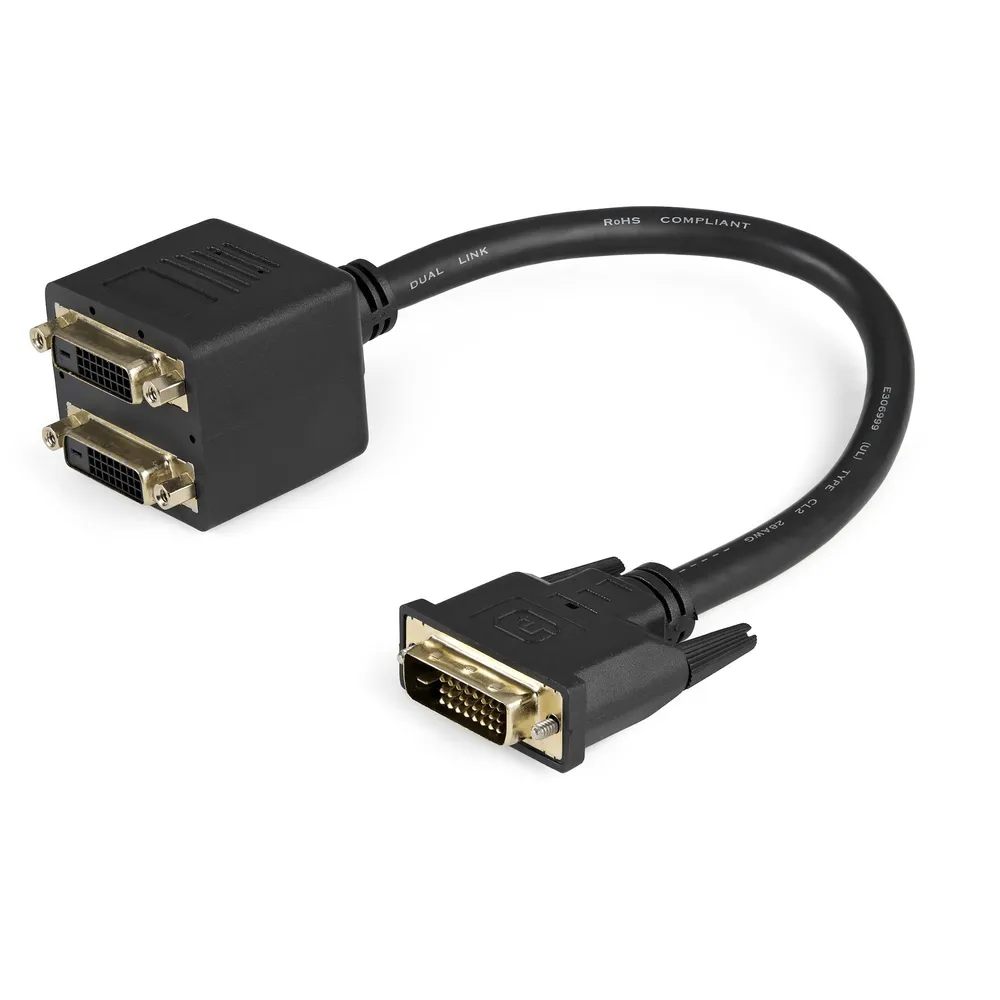 StarTech.com DVI-D Splitter Kabel 2 Ports 30 cm Schwarz