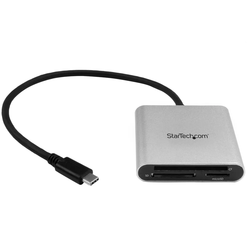 StarTech.com FCREADU3C Kartenleser USB 3.2 Gen 1 (3.1 Gen 1) Type-C Schwarz, Silber