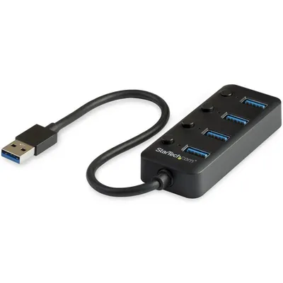 StarTech.com HB30A4AIB Schnittstellen-Hub USB 3.2 Gen 1 (3.1 Gen 1) Type-A 5000 Mbit/s Schwarz