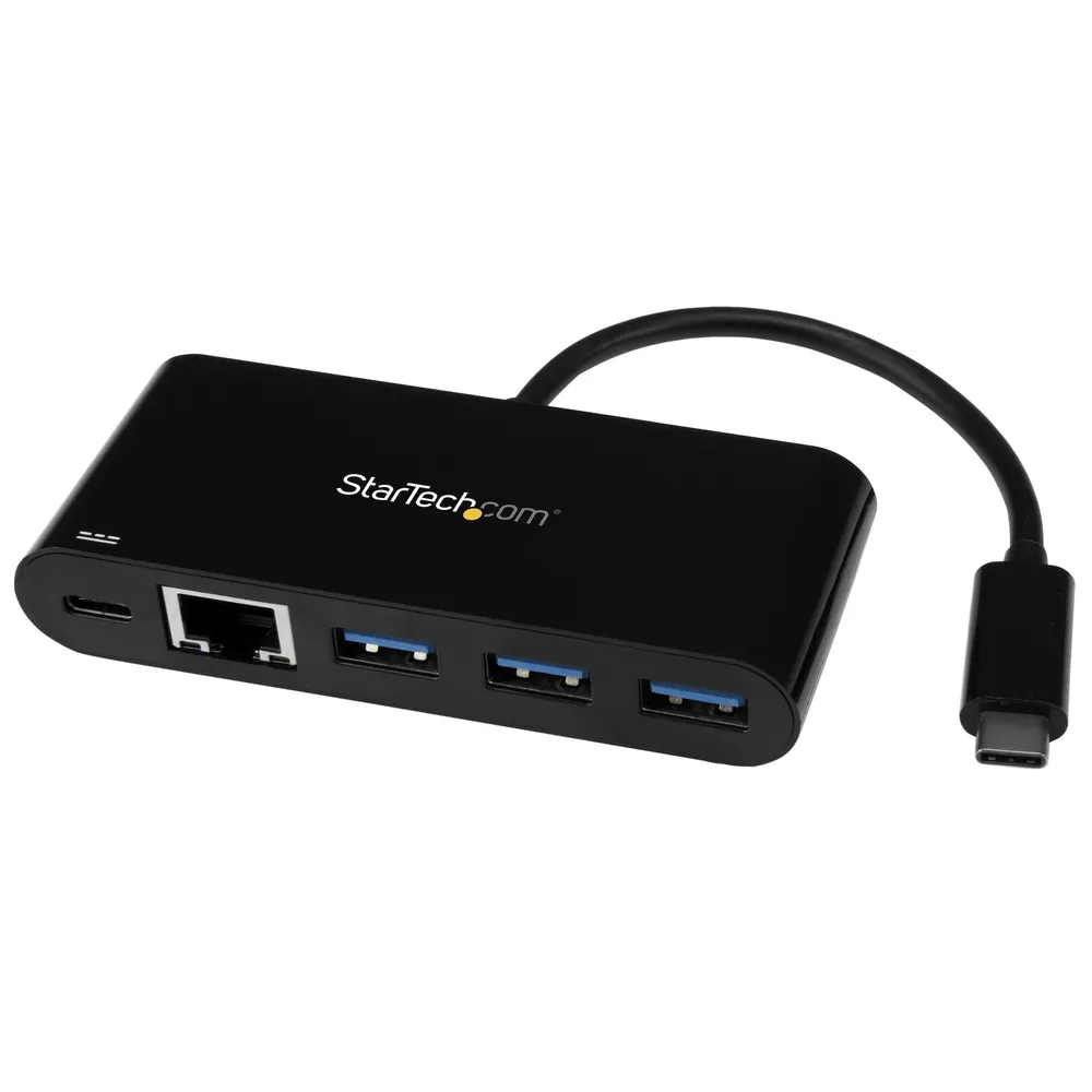 StarTech.com HB30C3AGEPD laptop-dockingstation & portreplikator Kabelgebunden USB 3.2 Gen 1 (3.1 Gen 1) Type-C Schwarz