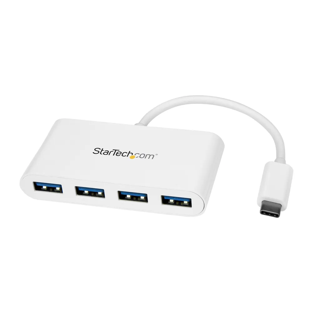 Hub StarTech USB-C 4x USB-A 5Gbps weiß Hot-Swap Plug and Play Bus Powered
