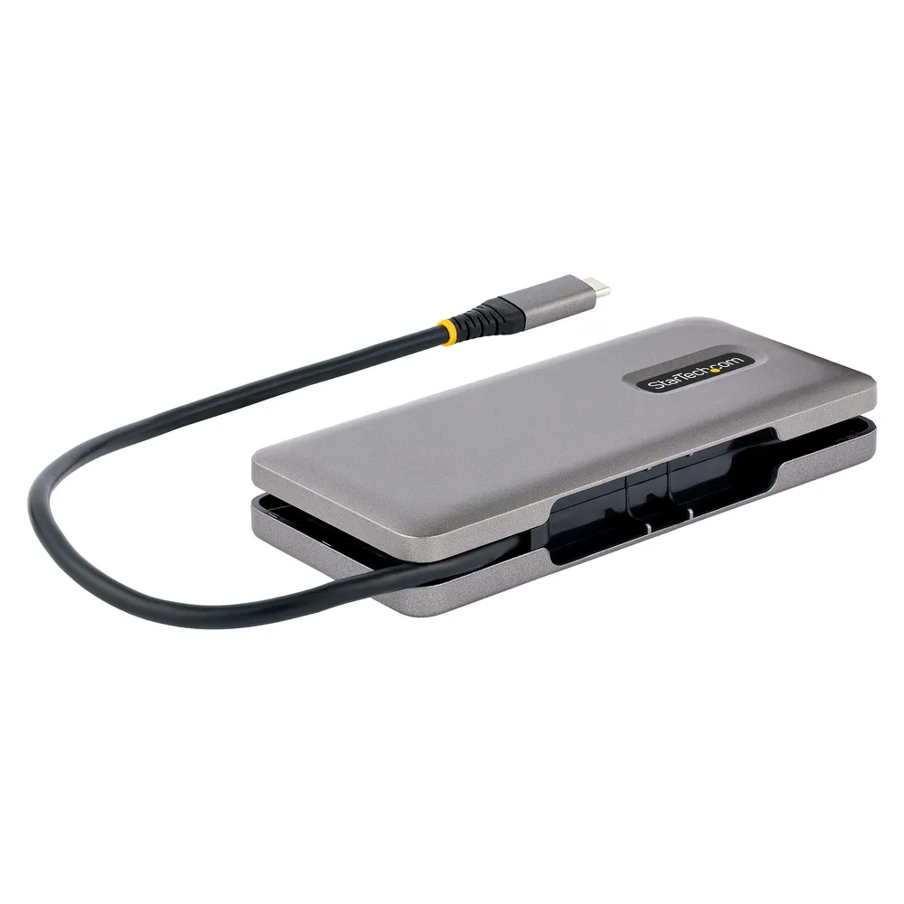 4-Port USB-C Hub 10Gbps mit 100W Power Delivery und 32cm Kabel, Grau