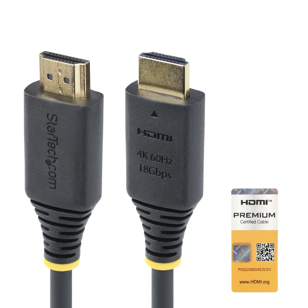 HDMI-Kabel StarTech Zertifiziert Premium 0,5 m 4K60Hz HDR10 ARC 18Gbps Schwarz