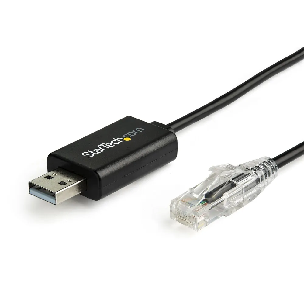 StarTech.com ICUSBROLLOVR Kabeladapter RJ-45 USB 2.0 Type-A Schwarz