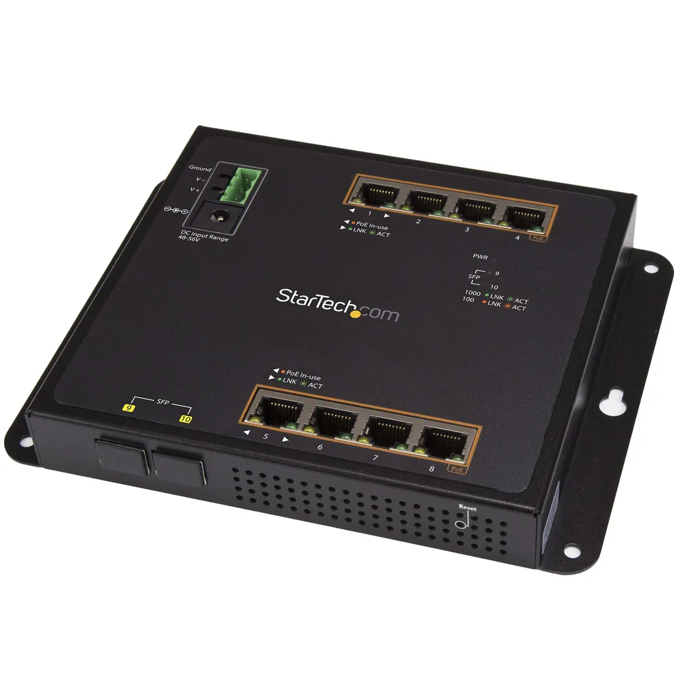 StarTech IES101GP2SFW KVM-Switch 8 RJ45 PoE-Ports + 2 SFP-Ports
