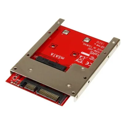 mSATA SSD Adapter StarTech SAT32MSAT257 SATA 2,5'' 6 Gbps Open Frame Schwarz Rot Silber