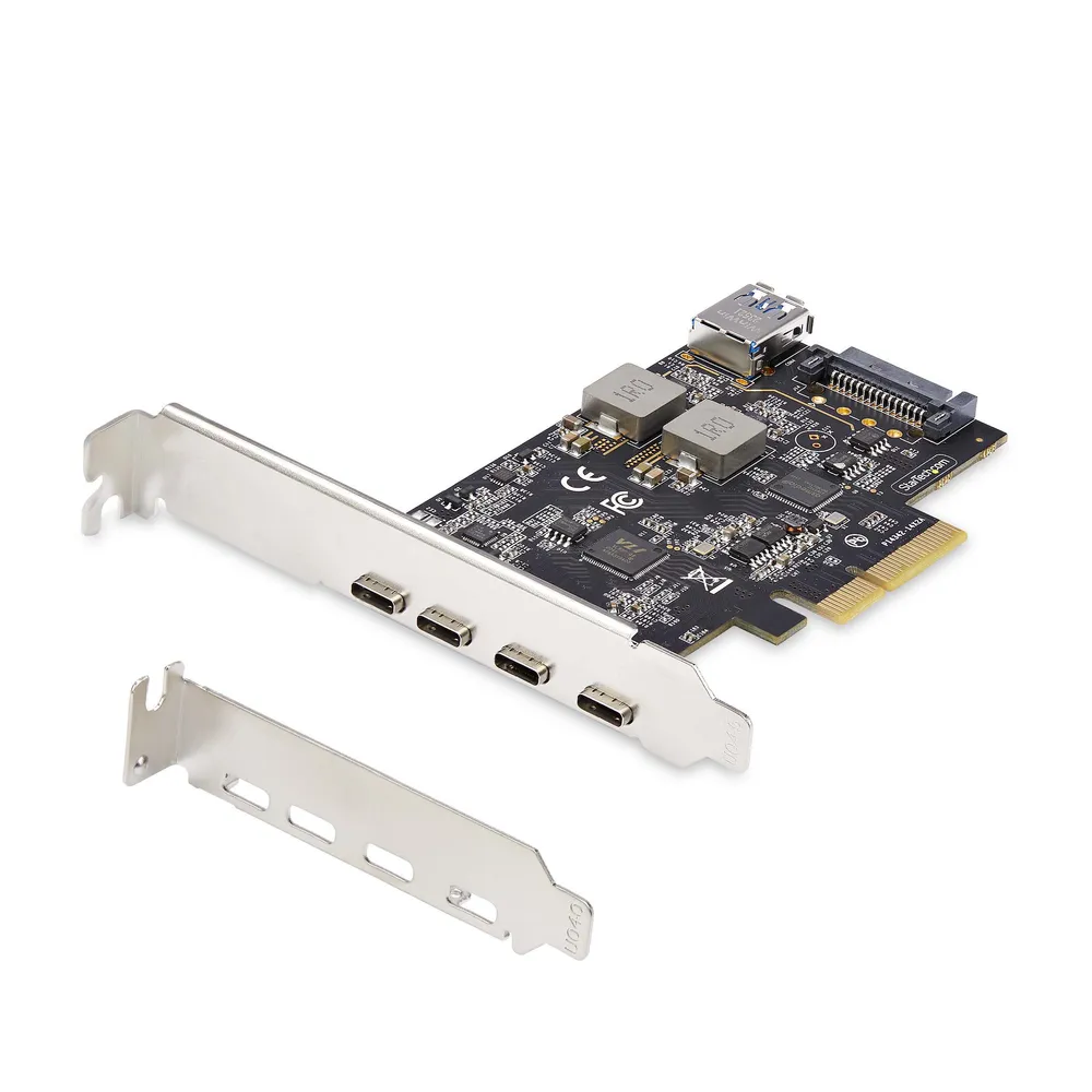 PCIe USB Erweiterungskarte 4x USB-C 1x USB-A 10 Gbps ASMEDIA ASM3142 SATA PCI 3.0 Schwarz