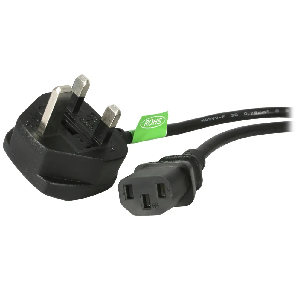StarTech.com PXT101UK Stromkabel Schwarz 1,8 m BS 1363 C13-Koppler