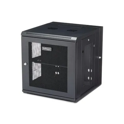 Rackschrank StarTech RK1224WALHM 12U Wandmontage 4-Pfosten Scharnier Belüftet Schwarz