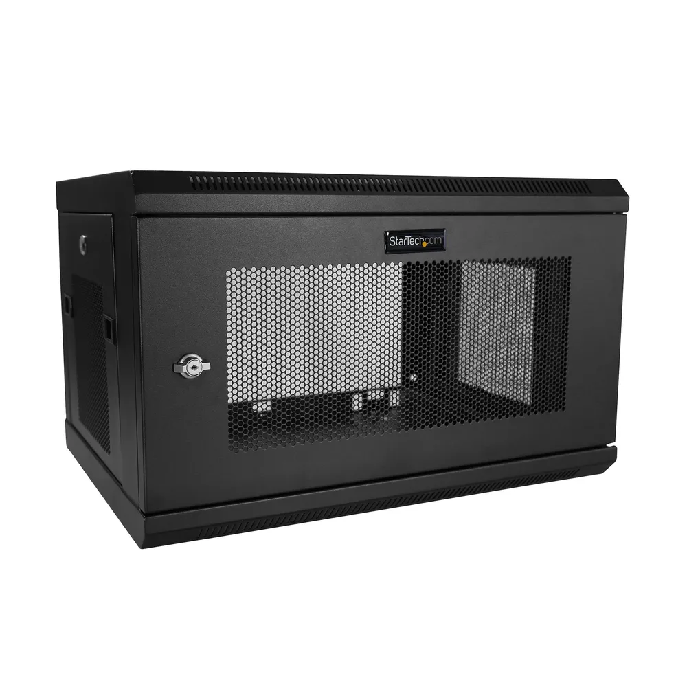 Rackschrank StarTech.com RK616WALM 6U Wandmontage 2-Posten 1U Ablage Abschließbar Schwarz