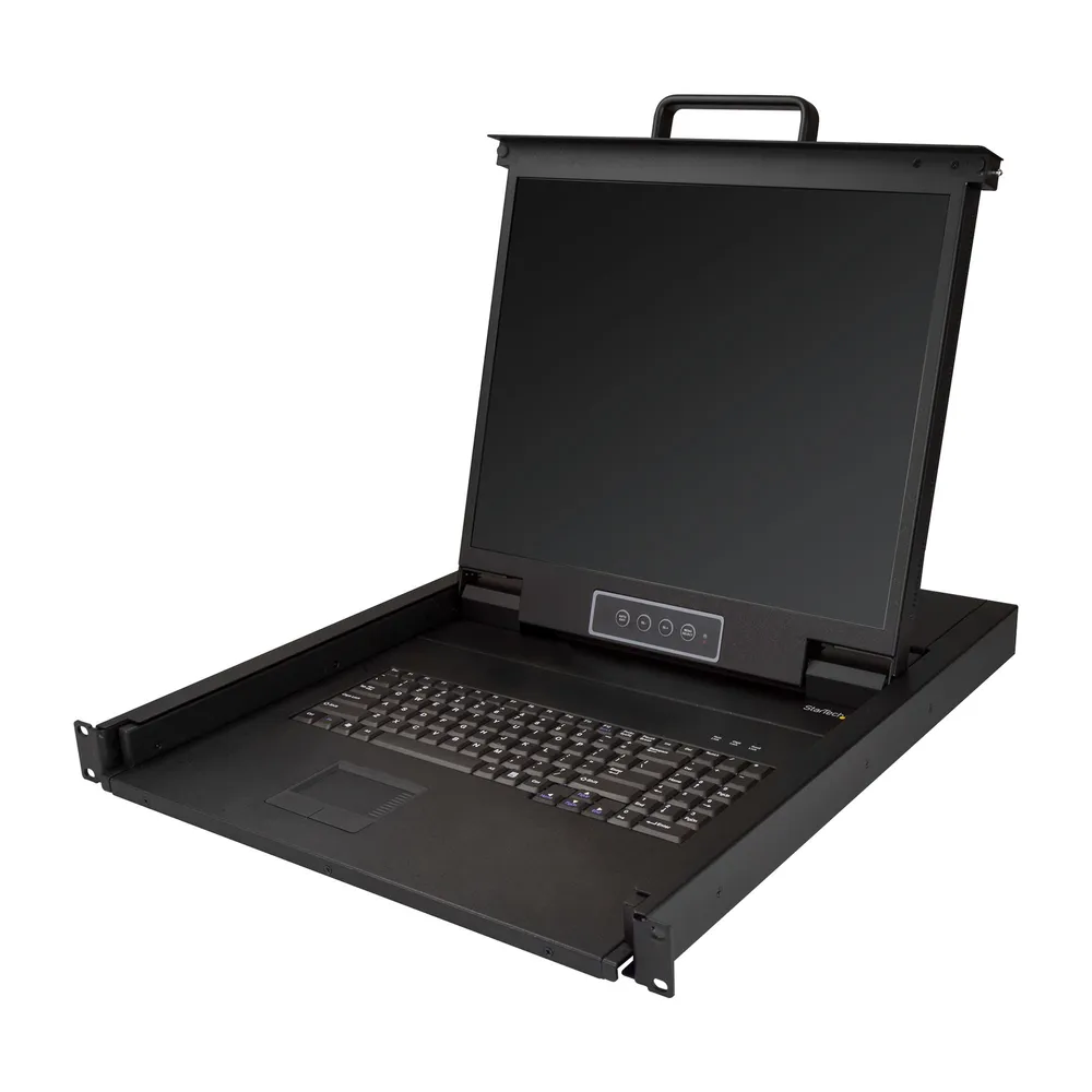 KVM Konsolenserver Rackmontage VGA 19" LCD 1U USB QWERTY Touchpad 50.000 MTBF